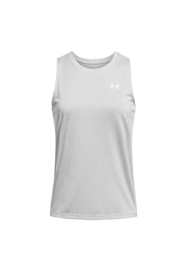 Damski tank top Under Armour Twist. Kolor: szary, biały, wielokolorowy. Długość rękawa: bez rękawów. Sport: fitness