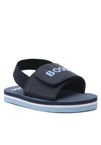 BOSS - Boss Sandały J09188 M Granatowy. Kolor: niebieski. Materiał: materiał #4