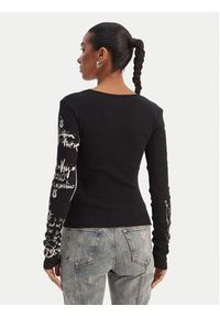 Desigual Bluzka 26SWTK18 Czarny Slim Fit. Kolor: czarny. Materiał: bawełna #4