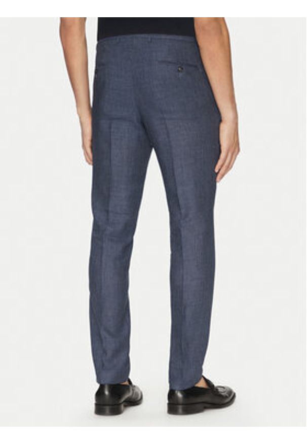 BOSS Garnitur C-Huge-Peak-252 50540764 Granatowy Slim Fit. Kolor: niebieski. Materiał: len