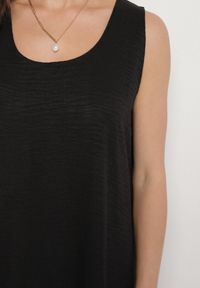 Born2be - Czarna Rozkloszowana Klasyczna Sukienka Lunetira. Okazja: na co dzień, na spacer. Kolor: czarny. Materiał: jeans. Typ sukienki: proste. Styl: klasyczny #4