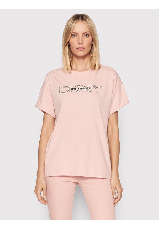 DKNY Sport T-Shirt DP1T8483 Różowy Regular Fit. Kolor: różowy. Materiał: bawełna. Styl: sportowy