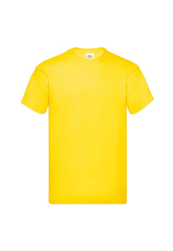 FRUIT OF THE LOOM - Oryginalna Bawełniana Koszulka Unisex Dla Dorosłych. Kolor: żółty. Materiał: bawełna