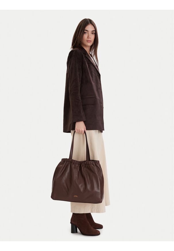 TOMMY HILFIGER - Tommy Hilfiger Torebka Soft Leather Tote AW0AW18308 Bordowy. Kolor: czerwony. Materiał: skórzane