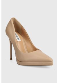 Steve Madden szpilki skórzane Klassy kolor beżowy SM11002464. Kolor: beżowy. Materiał: skóra. Obcas: na szpilce. Wysokość obcasa: średni #3