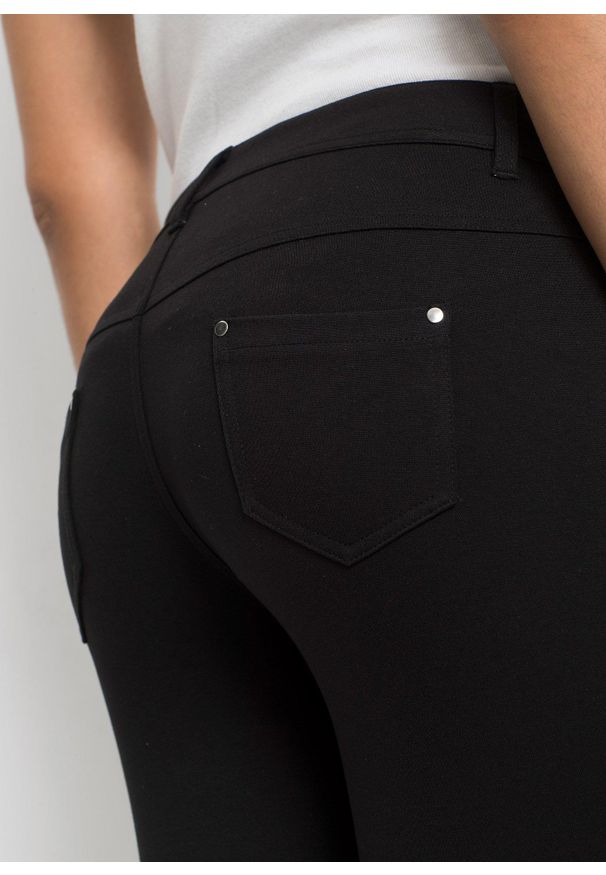 bonprix - Spodnie z dżerseju z mieszanki wiskozy. Kolor: czarny. Materiał: jersey, wiskoza