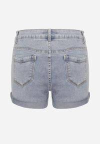 Born2be - Niebieskie Jeansowe Klasyczne Szorty z Bawełną i Wysokim Stanem Nelindra. Okazja: na co dzień. Stan: podwyższony. Kolor: niebieski. Materiał: bawełna, jeans. Sezon: lato. Styl: klasyczny #5