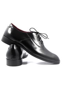 Modini - Wiedenki - oksfordy - czarne obuwie męskie T69. Kolor: czarny. Materiał: skóra. Styl: klasyczny, wizytowy #5