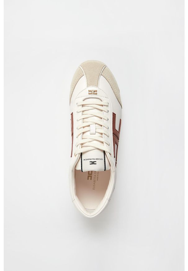 Elisabetta Franchi - Sneakersy damskie skórzane ELISABETTA FRANCHI. Materiał: skóra