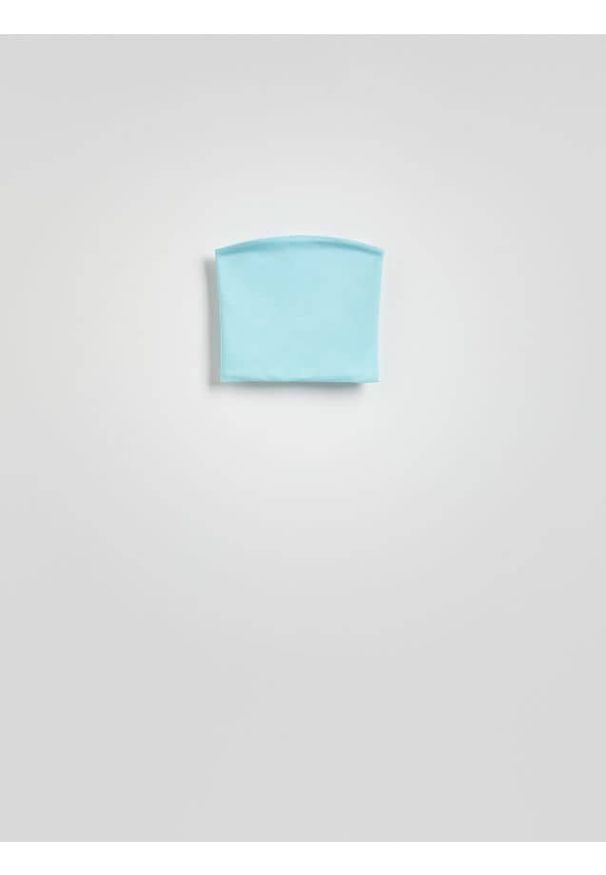 Reserved - Top bandeau - jasnoturkusowy. Kolor: turkusowy. Materiał: dzianina. Wzór: gładki
