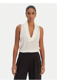 BOSS Bluzka Bolaru 50553717 Beżowy Regular Fit. Kolor: beżowy. Materiał: jedwab #1