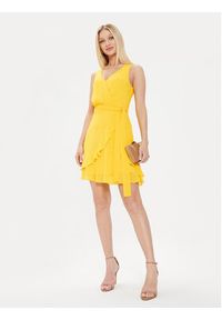 Morgan Sukienka letnia 241-ROSVAL Żółty Regular Fit. Kolor: żółty. Materiał: syntetyk. Sezon: lato