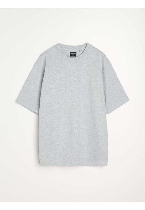 Sinsay - Bluza z krótkim rękawem z dzianiny terry - szary. Kolor: szary. Materiał: dzianina. Długość rękawa: krótki rękaw. Długość: krótkie