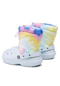 Crocs Śniegowce Classic Lined Neo Puff Tie Dye 207328 Błękitny. Kolor: niebieski. Materiał: materiał