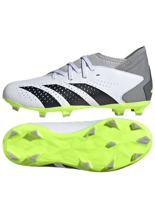 Adidas - Buty adidas Predator Accuracy.3 Fg Jr IE9504 białe białe. Kolor: biały. Materiał: materiał. Szerokość cholewki: normalna