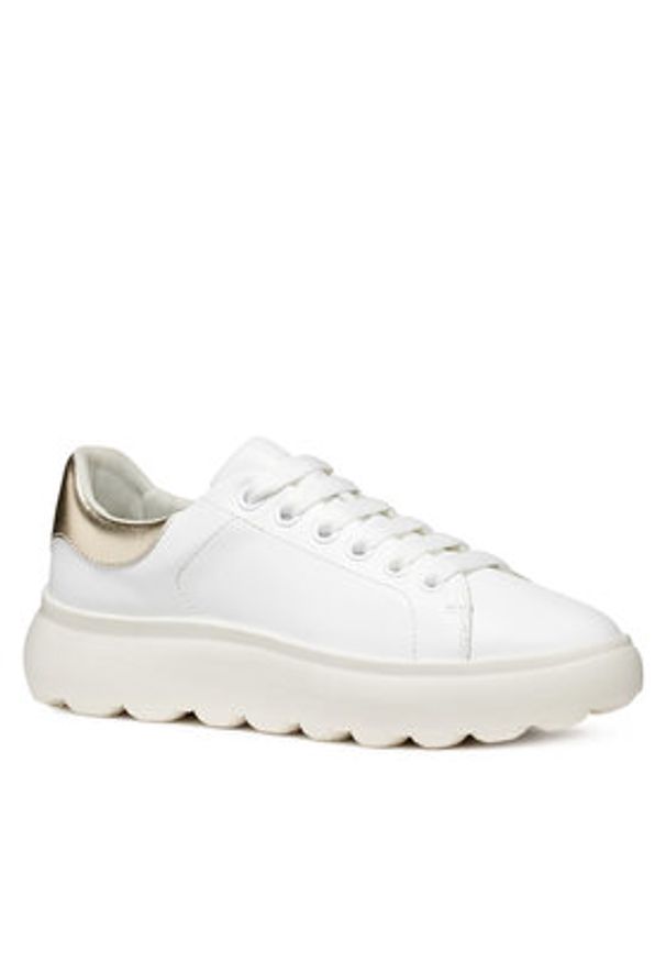 Geox Sneakersy D Spherica Ec4.1 D45TCD 085BN C1327 Biały. Kolor: biały. Materiał: skóra
