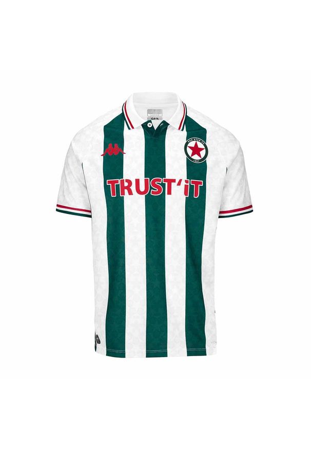 Kappa - Koszulka dla dzieci Red Star FC Kombat Heritage 2024/25. Kolor: zielony, biały, wielokolorowy. Sport: piłka nożna