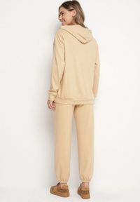 Born2be - Ciemnobeżowy Komplet Dresowy Bluza z Kapturem i Kangurową Kieszenią i Spodnie Liriela. Kolor: beżowy. Materiał: dresówka #5