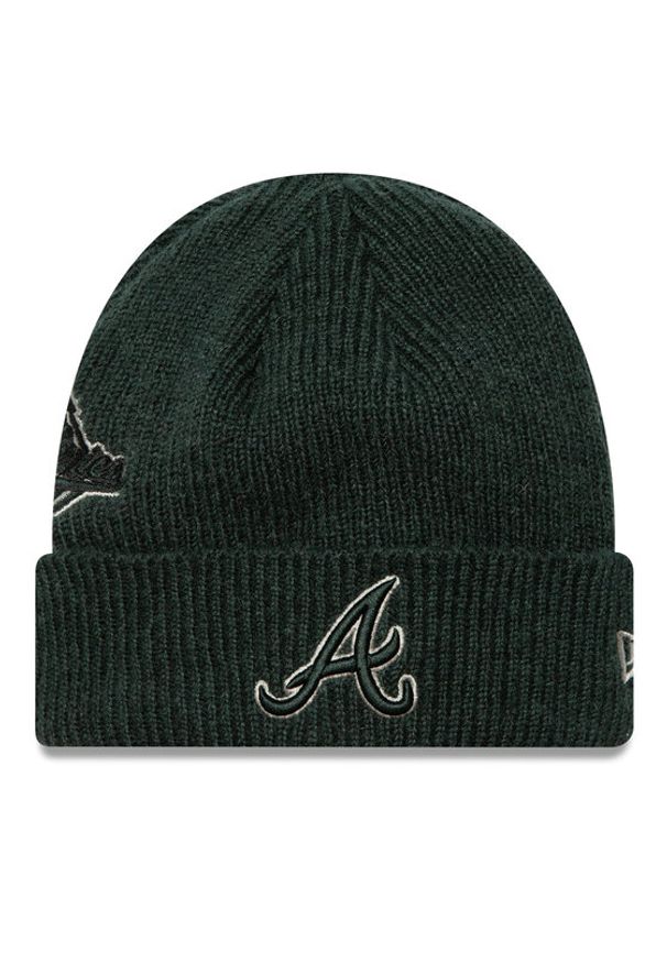 New Era Czapka Atlanta Braves World Series Patch Cuff Knit Beanie 60580730 Zielony. Kolor: zielony. Materiał: akryl, materiał