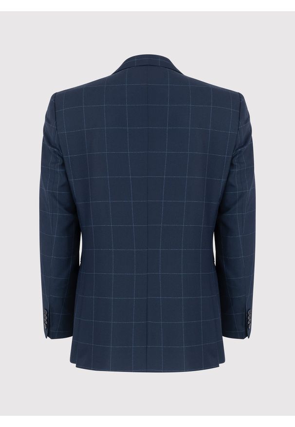 Pako Lorente - PAKO LORENTE – Granatowa marynarka w kratę Windowpane. Kolor: niebieski. Styl: elegancki