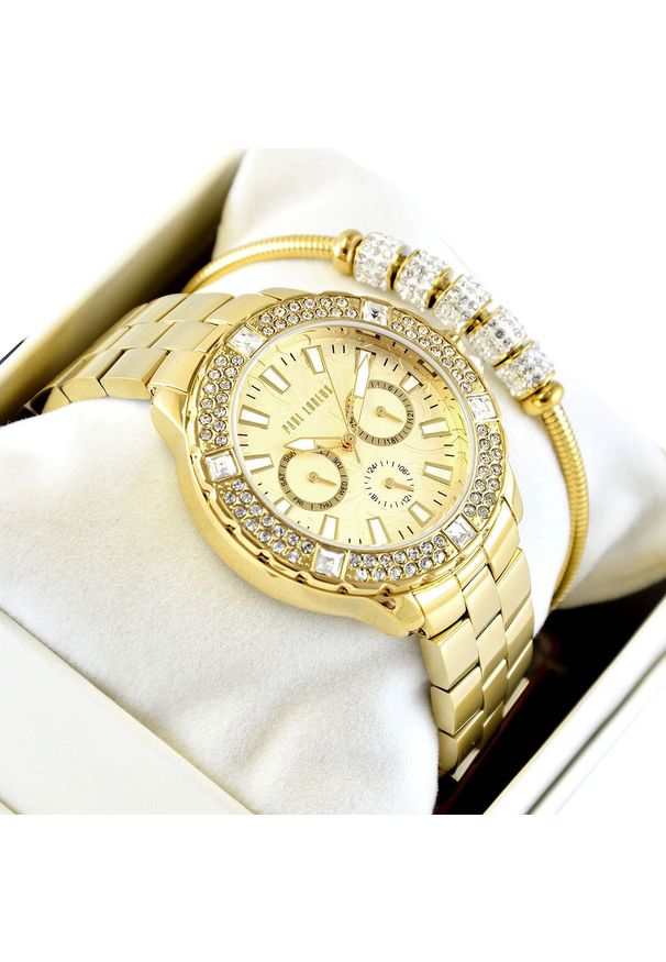 Zestaw damski zegarek Paul Lorens - NAOMI - złoty zt 8527B3-4D1 + bransoletka. Kolor: złoty