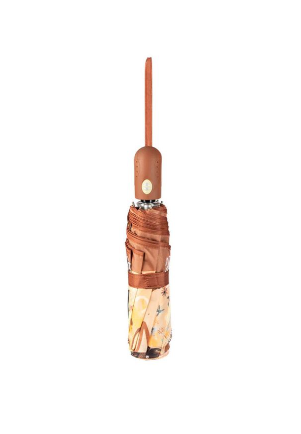 Żółty Wzorzysty Parasol Damski Anekke. Kolor: żółty. Materiał: materiał