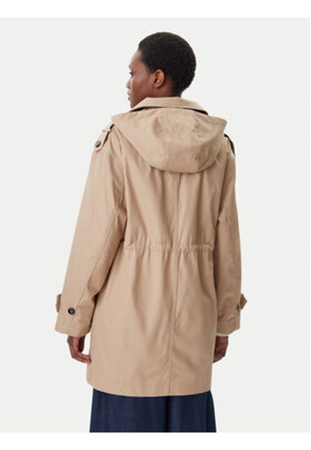 TOMMY HILFIGER - Tommy Hilfiger Parka Essential WW0WW43742 Beżowy Regular Fit. Kolor: beżowy. Materiał: bawełna