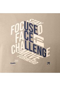 Męska Koszulka (T-Shirt) - Pako Jeans - Beżowa, Napis. Okazja: na co dzień. Kolor: brązowy, beżowy, wielokolorowy. Materiał: bawełna. Wzór: nadruk. Styl: casual #3