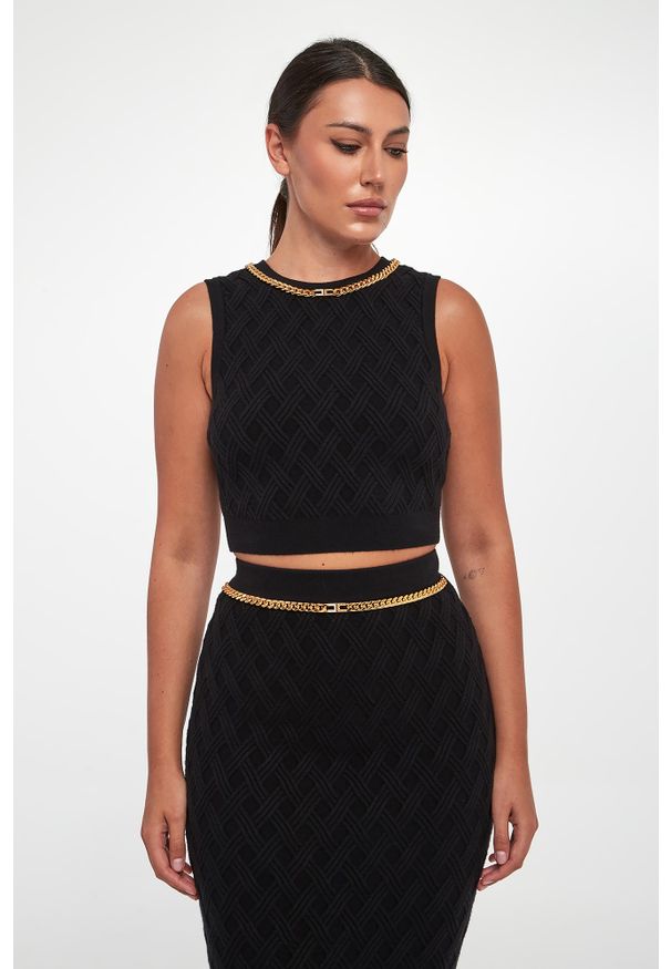 Elisabetta Franchi - Top damski z łańcuchem ELISABETTA FRANCHI