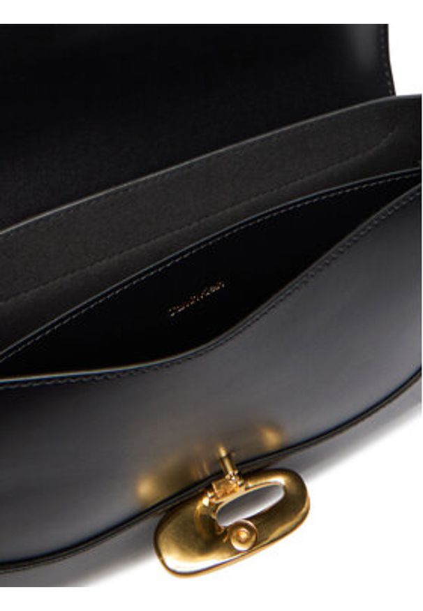 Calvin Klein Torebka Hardware Flap Medium Crossbody LV04F3401G Czarny. Kolor: czarny. Materiał: skórzane