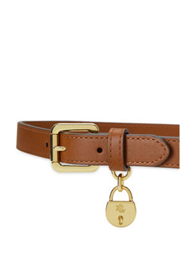 Lauren Ralph Lauren - LAUREN RALPH LAUREN Pasek Damski 412917963002 Brązowy. Kolor: brązowy. Materiał: skóra