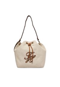 TOMMY HILFIGER - Tommy Hilfiger Torebka Th Elev Summer Bucket Canvas AW0AW18631 Beżowy. Kolor: beżowy #1