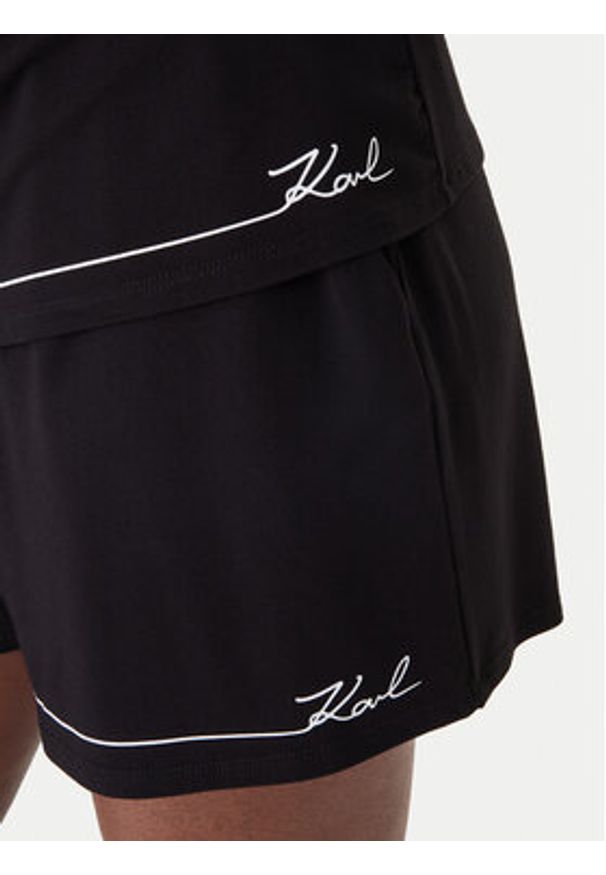 Karl Lagerfeld - KARL LAGERFELD Piżama B1W45011 Czarny Regular Fit. Kolor: czarny. Materiał: wiskoza