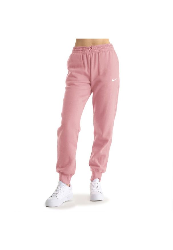 Spodnie damskie Nike Sportswear Phoenix Fleece FZ7626-690 - różowe. Kolor: różowy. Materiał: poliester, dresówka, dzianina, bawełna. Sport: fitness