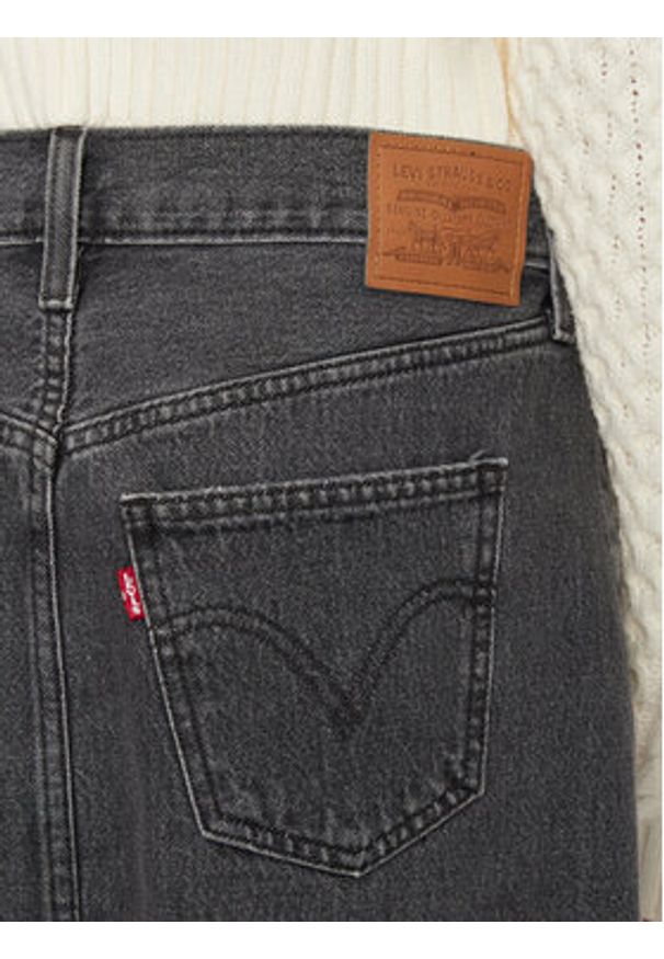 Levi's® Spódnica jeansowa A7512-0003 Czarny Regular Fit. Kolor: czarny. Materiał: bawełna