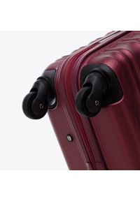 Wittchen - Średnia walizka z ABS-u z żebrowaniem bordowa. Kolor: czerwony. Materiał: guma #8