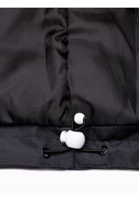 Ombre Clothing - Sportowa kurtka męska - czarna V5 C455 - XL. Kolor: czarny. Materiał: poliester. Wzór: nadruk. Styl: sportowy #5