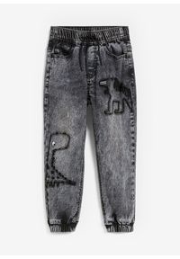 bonprix - Dżinsy z termiczną podszewką z dżerseju, z gumką w talii, regular fit. Kolor: czarny #1