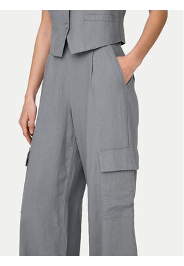 JDY Spodnie materiałowe Say 15325001 Szary Wide Leg. Kolor: szary. Materiał: len