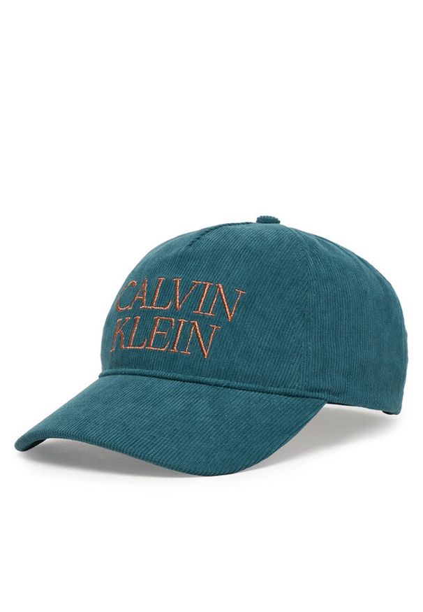 Calvin Klein Czapka z daszkiem Corduroy Graphic 5 Panel Cap LV04D5064G Granatowy. Kolor: niebieski. Materiał: bawełna