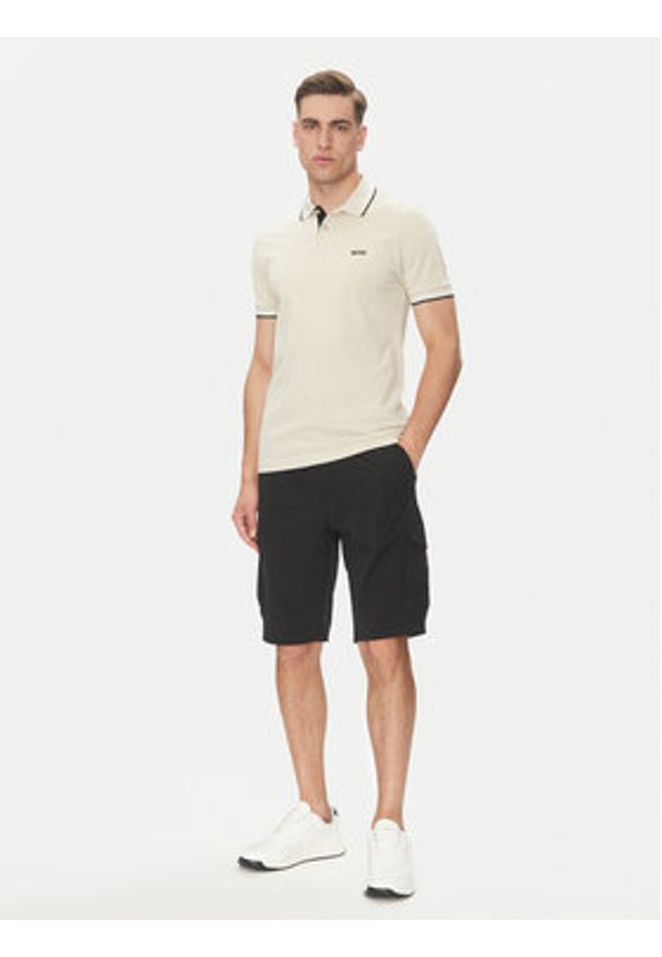 BOSS Polo Paul 50506193 Beżowy Slim Fit. Typ kołnierza: polo. Kolor: beżowy. Materiał: bawełna