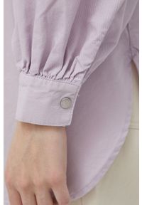JDY koszula jeansowa damska kolor fioletowy relaxed z kołnierzykiem klasycznym. Typ kołnierza: kołnierzyk klasyczny. Kolor: fioletowy. Materiał: jeans. Styl: klasyczny #5