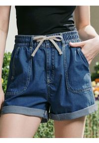 Sinsay - Szorty jeansowe paperbag high waist - niebieski. Stan: podwyższony. Kolor: niebieski. Materiał: jeans