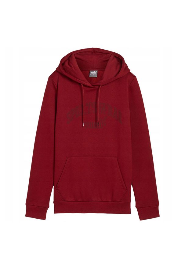 Puma - Damska Bluza Polarowa Z Logo Ess+ Lab. Typ kołnierza: kaptur. Kolor: czerwony. Materiał: polar. Sport: joga i pilates