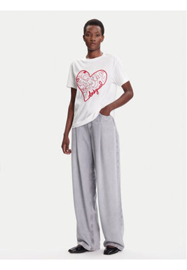 Desigual T-Shirt Roma 25WWTK50 Biały Regular Fit. Kolor: biały. Materiał: bawełna