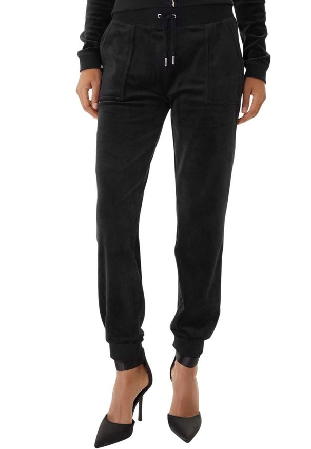 Juicy Couture - JUICY COUTURE Czarne dresy damskie Willow Cuff Jogger, Rozmiar XS. Kolor: czarny. Materiał: dresówka