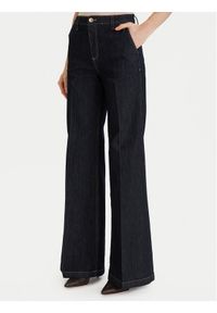 ViCOLO Jeansy DF5086 Granatowy Wide Leg. Kolor: niebieski