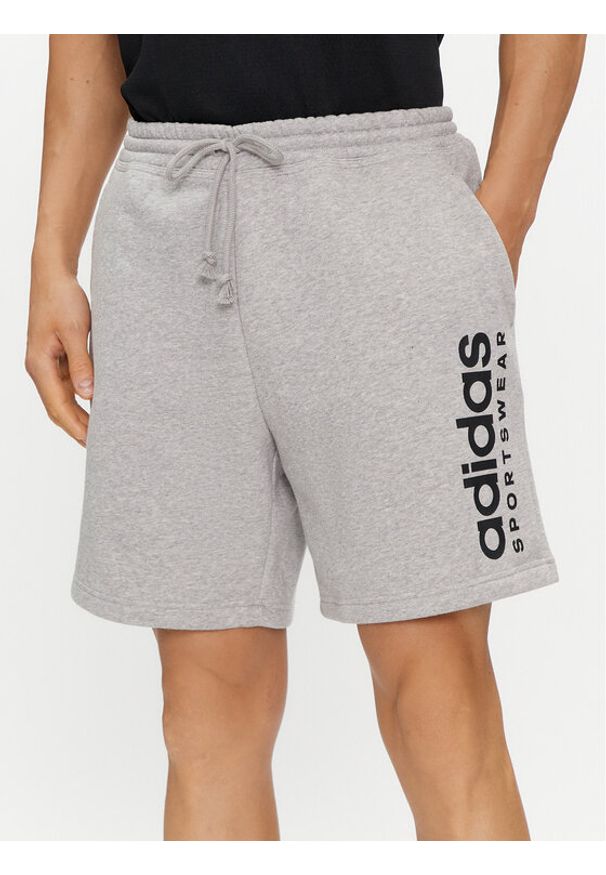 Adidas - adidas Szorty sportowe All SZN Fleece Graphic Shorts IC9796 Szary Regular Fit. Kolor: szary. Materiał: bawełna. Styl: sportowy