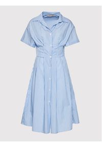 Rinascimento Sukienka koszulowa CFC0017854002 Niebieski Regular Fit. Kolor: niebieski. Materiał: bawełna. Typ sukienki: koszulowe #5