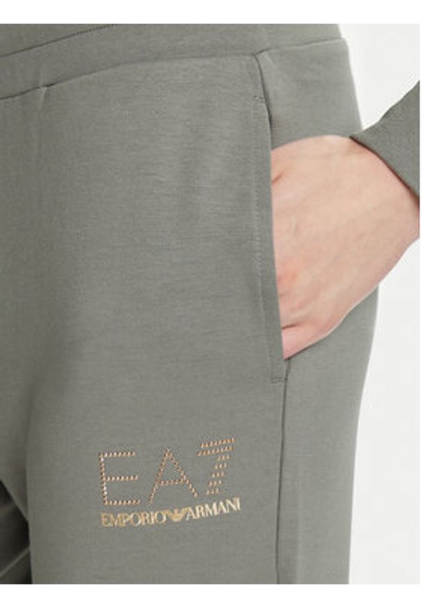 EA7 Emporio Armani Spodnie dresowe 8NTP66 TJ9RZ U8142 Zielony Regular Fit. Kolor: zielony. Materiał: syntetyk